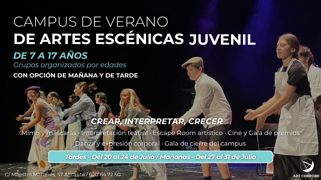 curso de verano de actuacion para adolescentes y niños