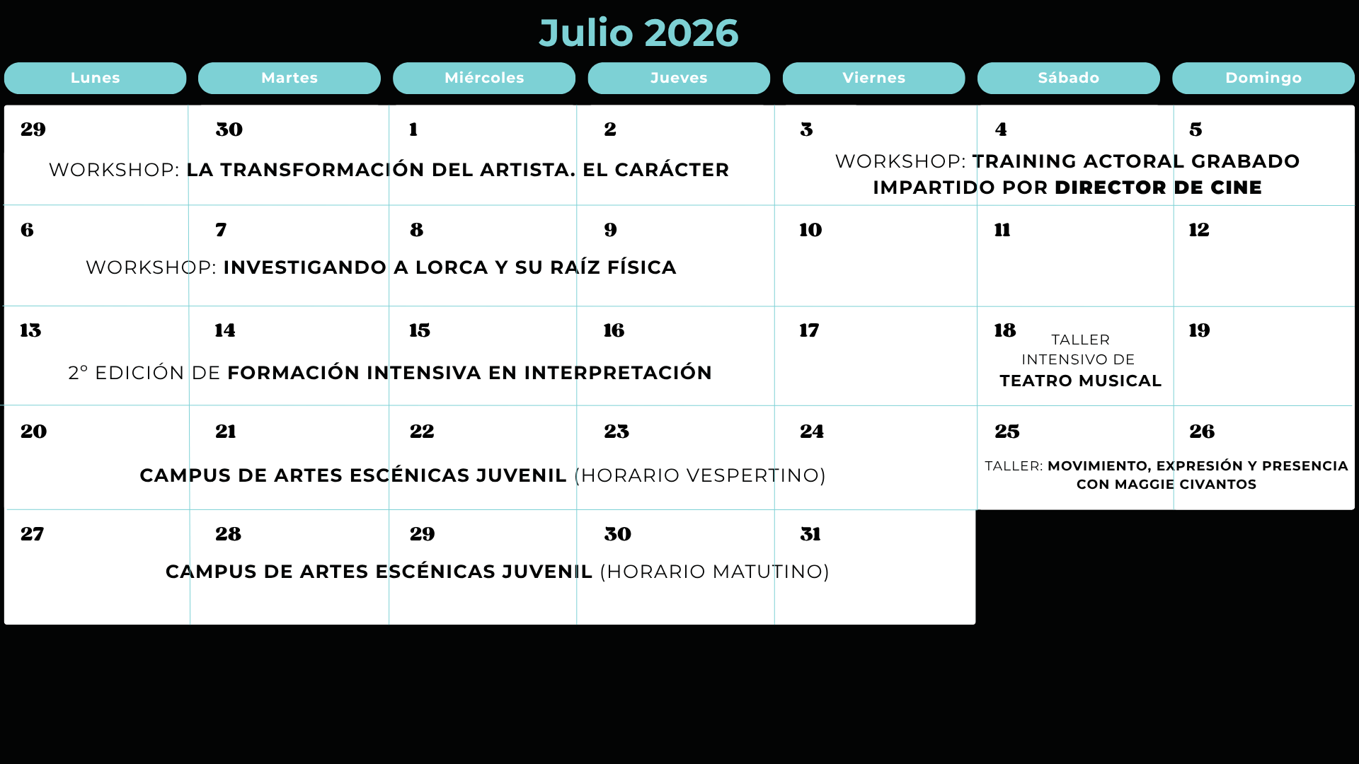 formaciones verano artes escénicas